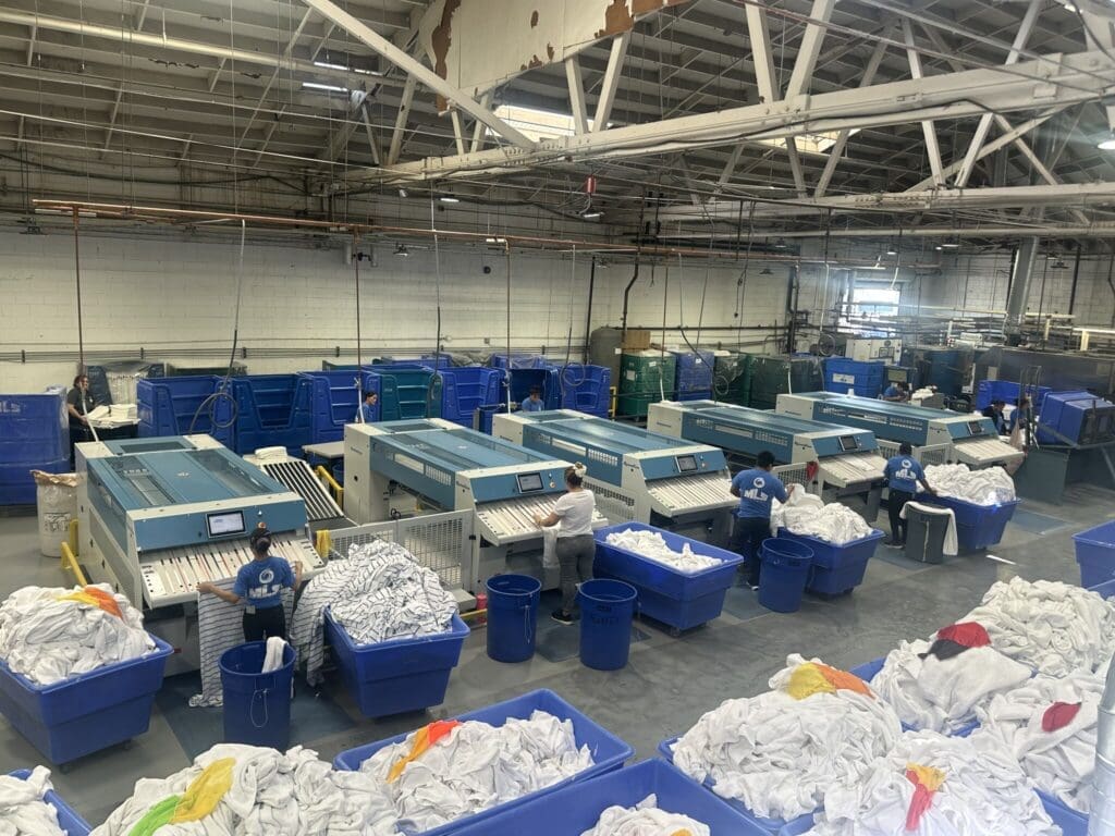 Inside of magic laundry services facility
